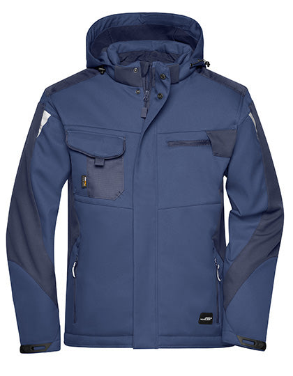 Professionelle Softshell-Jacke mit Fleece-Innenfutter von Daiber – Produkt- und Farbansicht für Textildruck und Stickerei