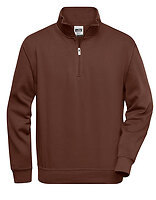 Daiber Workwear Half-Zip-Sweatshirt in Brown – mit Firmenlogo individualisierbar