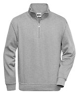 Daiber Workwear Half-Zip-Sweatshirt in Grey Heather – mit Firmenlogo individualisierbar