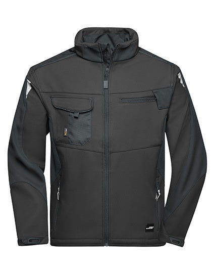 Daiber Workwear Softshell Jacket -STRONG- in Black/Black – mit Firmenlogo individualisierbar