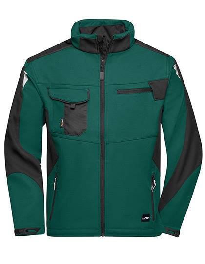 Daiber Workwear Softshell Jacket -STRONG- in Dark Green/Black – mit Firmenlogo individualisierbar