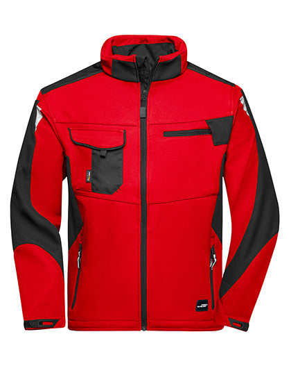 Daiber Workwear Softshell Jacket -STRONG- in Red/Black – mit Firmenlogo individualisierbar