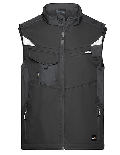 Daiber Workwear Softshell Vest -STRONG- JN845 in Black / Black