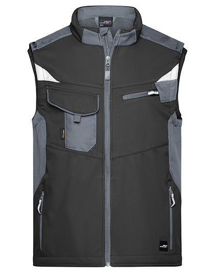 Daiber Workwear Softshell Vest -STRONG- JN845 in Black / Carbon