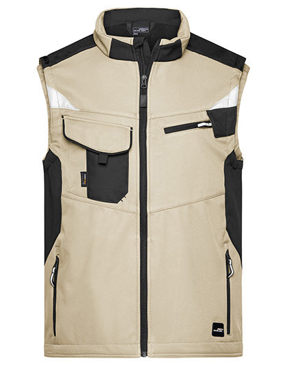 Daiber Workwear Softshell Vest -STRONG- JN845 in Stone