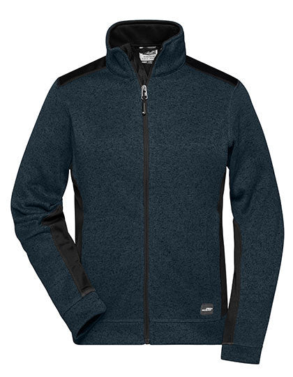 Daiber Ladies´ Knitted Workwear Fleece Jacket -STRONG- in Navy/Navy – mit Firmenlogo individualisierbar