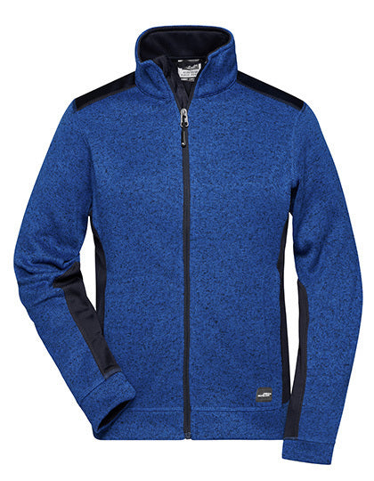 Daiber Ladies´ Knitted Workwear Fleece Jacket -STRONG- in Royal Melange/Navy – mit Firmenlogo individualisierbar