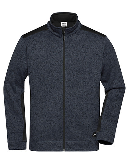 Daiber Men´s Knitted Workwear Fleece Jacket -STRONG- JN862 in Carbon Melange