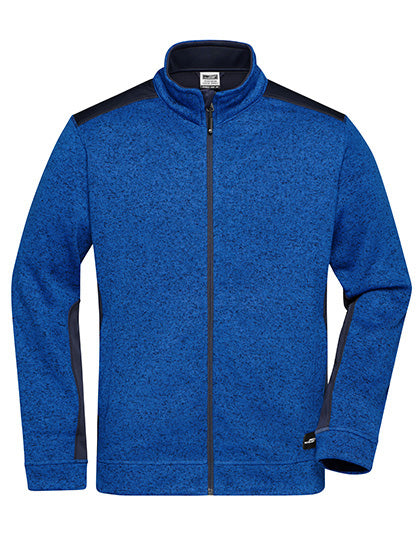 Daiber Men´s Knitted Workwear Fleece Jacket -STRONG- JN862 in Royal Melange