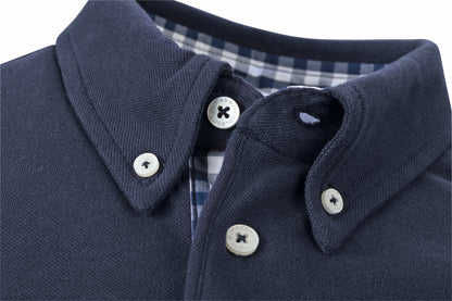 Button-Down Polo mit Modischem Einsatz
