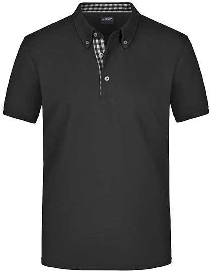 Button-Down Polo mit Modischem Einsatz von Daiber – Produkt- und Farbansicht für Textildruck und Stickerei