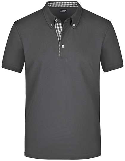 Button-Down Polo mit Modischem Einsatz von Daiber – Produkt- und Farbansicht für Textildruck und Stickerei