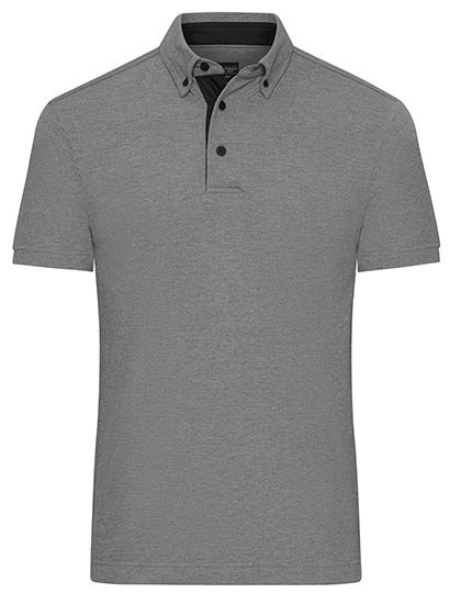 Button-Down Polo mit Modischem Einsatz von Daiber – Produkt- und Farbansicht für Textildruck und Stickerei