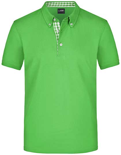 Button-Down Polo mit Modischem Einsatz von Daiber – Produkt- und Farbansicht für Textildruck und Stickerei