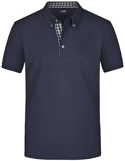Button-Down Polo mit Modischem Einsatz von Daiber – Produkt- und Farbansicht für Textildruck und Stickerei