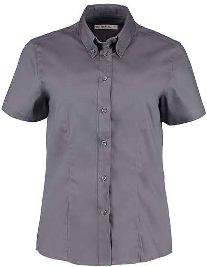 Kustom Kit Women´s Tailored Fit Corporate Oxford Shirt Short Sleeve K701 in Charcoal