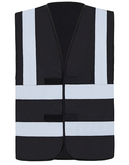 Korntex Hi-Vis Safety Vest With 4 Reflective Stripes Hannover KX140 in Black