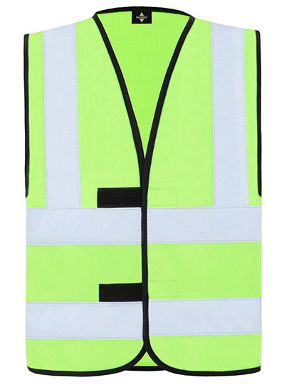 Korntex Hi-Vis Safety Vest With 4 Reflective Stripes Hannover KX140 in Lime Green