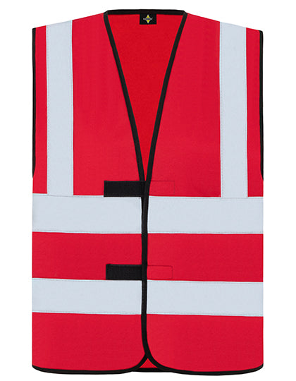 Korntex Hi-Vis Safety Vest With 4 Reflective Stripes Hannover KX140 in Red