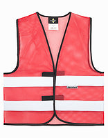 Korntex Mesh-Warnweste Thessaloniki in Red – mit Firmenlogo individualisierbar