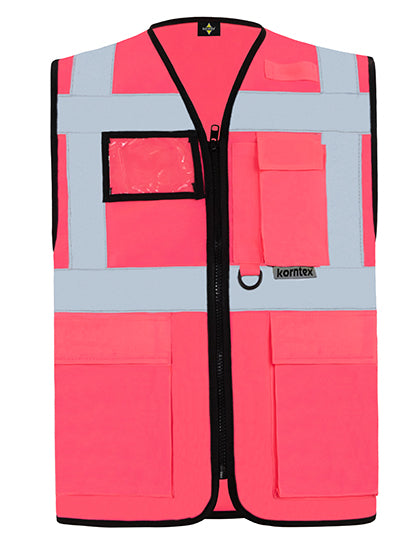 Korntex Executive Multifunctional Safety Vest Berlin KX802 in Neon Pink
