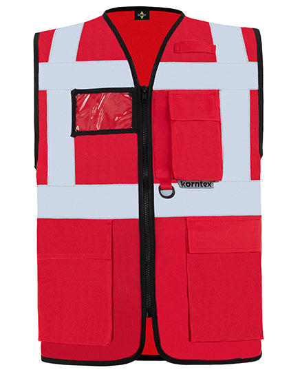 Korntex Executive Multifunctional Safety Vest Berlin KX802 in Red
