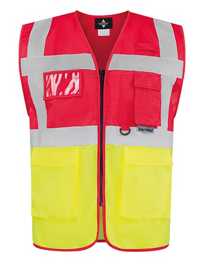 Korntex Executive Multifunctional Safety Vest Berlin KX802 in Red / Yellow