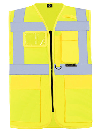 Korntex Executive Multifunctional Safety Vest Berlin KX802 in Signal Yellow