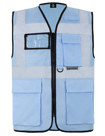 Korntex Executive Multifunctional Safety Vest Berlin KX802 in Sky Blue