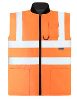 Korntex Warnschutz-Bodywarmer Ural 2-in-1 in Signal Orange – mit Firmenlogo individualisierbar