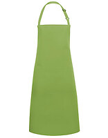 Karlowsky Latzschürze Basic mit Tasche und Schnalle in Lime (ca. Pantone 4212C) – mit Firmenlogo individualisierbar