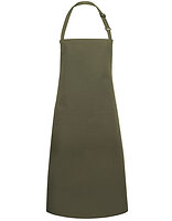 Karlowsky Latzschürze Basic mit Tasche und Schnalle in Moss Green (ca. Pantone 7764C) – mit Firmenlogo individualisierbar