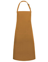 Karlowsky Latzschürze Basic mit Tasche und Schnalle in Mustard (ca. Pantone 146C) – mit Firmenlogo individualisierbar