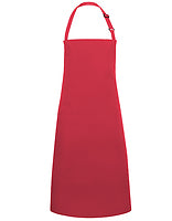 Karlowsky Latzschürze Basic mit Tasche und Schnalle in Raspberry (ca. Pantone 4059C) – mit Firmenlogo individualisierbar