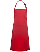 Karlowsky Latzschürze Basic mit Tasche und Schnalle in Red (ca. Pantone 186C) – mit Firmenlogo individualisierbar