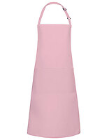 Karlowsky Latzschürze Basic mit Tasche und Schnalle in Rose (ca. Pantone 4065C) – mit Firmenlogo individualisierbar