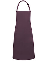 Karlowsky Latzschürze Basic mit Schnalle in Aubergine (ca. Pantone 5185C) – mit Firmenlogo individualisierbar
