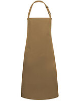 Karlowsky Latzschürze Basic mit Schnalle in Camel (ca. Pantone 7504C) – mit Firmenlogo individualisierbar