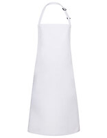 Karlowsky Latzschürze Basic mit Schnalle in White – mit Firmenlogo individualisierbar
