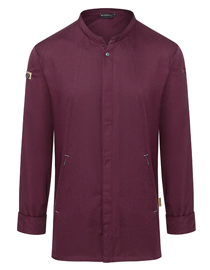 Karlowsky Kochjacke Green-Generation KY051 in Aubergine (ca. Pantone 5185C)