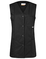 Karlowsky Damen-Kasack Sara in Black (ca. Pantone 419C) – mit Firmenlogo individualisierbar
