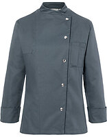 Karlowsky Damen-Kochjacke Larissa in Anthracite (ca. Pantone 7540C) – mit Firmenlogo individualisierbar