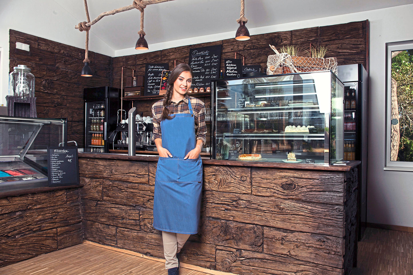 Latzschürze Jeans-Style mit Tasche