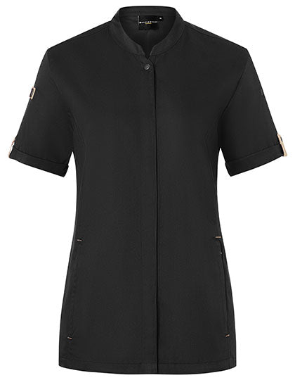 Karlowsky Damenkochjacke Green-Generation Kurzarm KY135 in Black (ca. Pantone 419C)