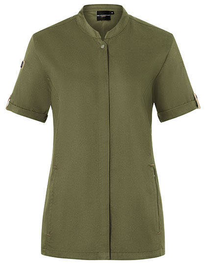Karlowsky Damenkochjacke Green-Generation Kurzarm KY135 in Moss Green (ca. Pantone 7764C)