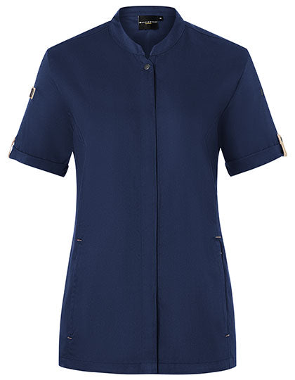 Karlowsky Damenkochjacke Green-Generation Kurzarm KY135 in Steel Blue (ca. Pantone 2380C)