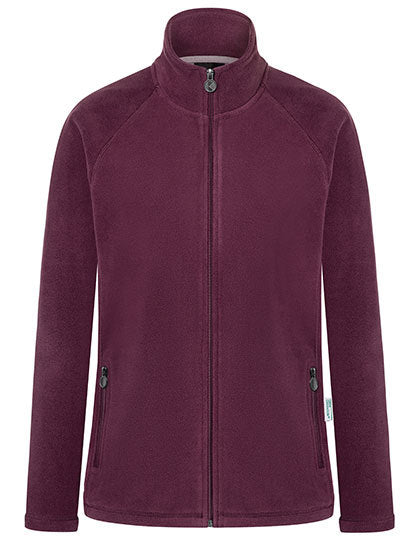 Karlowsky Damen Workwear Fleecejacke Warm-Up in Aubergine (ca. Pantone 5185C) – mit Firmenlogo individualisierbar