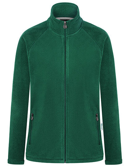 Karlowsky Damen Workwear Fleecejacke Warm-Up in Forest Green (ca. Pantone 554C) – mit Firmenlogo individualisierbar