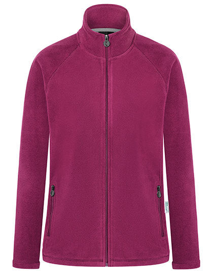 Karlowsky Damen Workwear Fleecejacke Warm-Up in Fuchsia (ca. Pantone 689C) – mit Firmenlogo individualisierbar