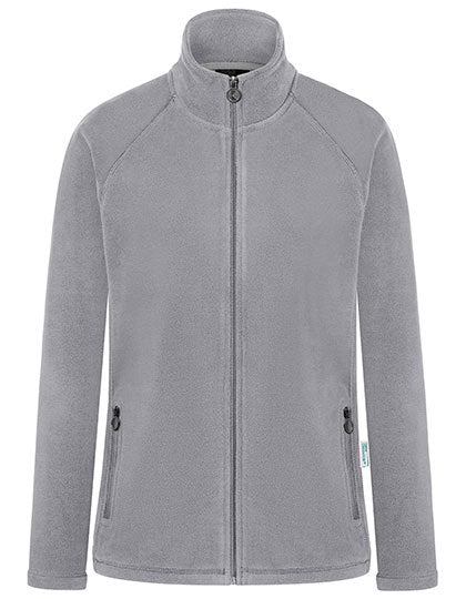 Karlowsky Damen Workwear Fleecejacke Warm-Up in Platinum Grey (ca. Pantone 4283C) – mit Firmenlogo individualisierbar